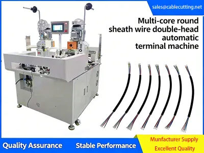 Machine à sertir les bornes à double tête entièrement automatique pour câbles gainés multiconducteurs JW-17T Thumb