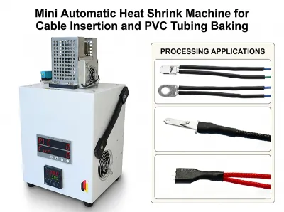 Mini machine de thermorétraction automatique pour insertion de câbles et cuisson de gaines PVC JW-HST-05B