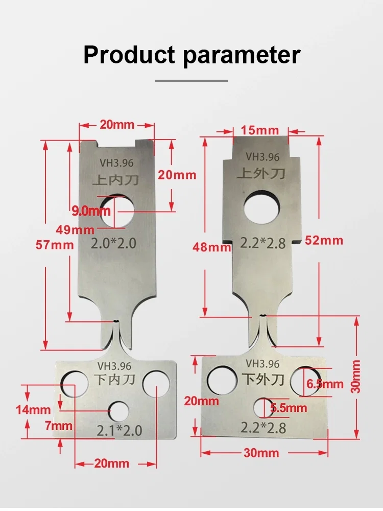Lame en acier au tungstène OTP pour machine à sertir les terminaux, lame de machine terminale, lame OTP, matrices de dénudage et de sertissage, couteau d’assemblage pour machine à sertir, couteau à sertir