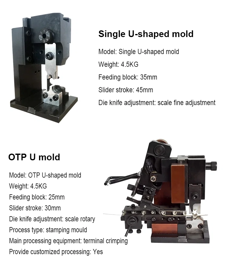 Matrice transversale pneumatique super fil pour terminaux spéciaux ultra larges applicateur de sertissage moule de terminal OTP