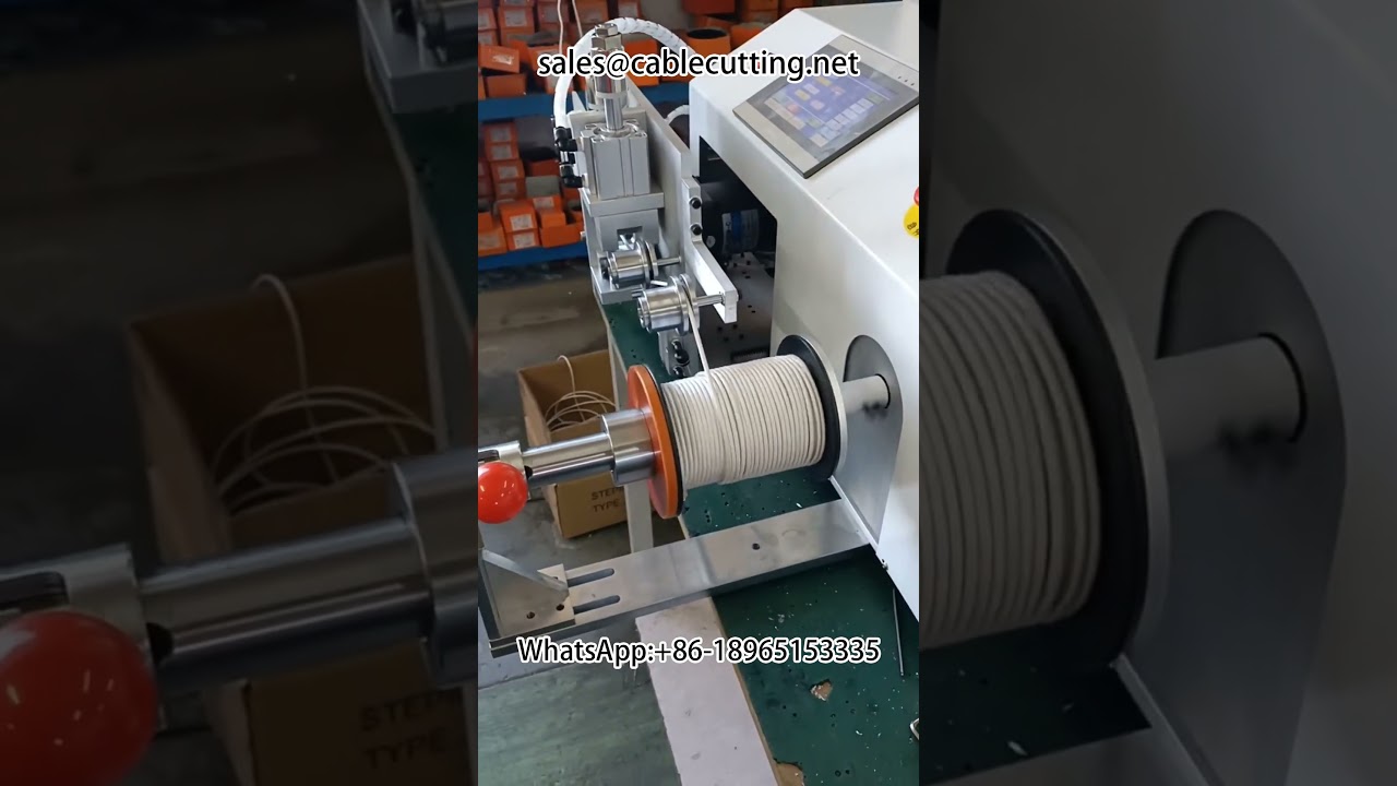 Machine automatique de comptage, tri, coupe et enroulement de câbles | #enrouleuse automatique #compteur de mètres