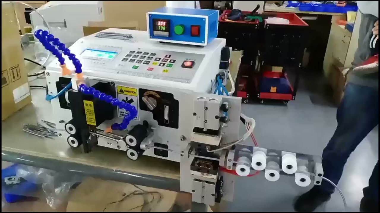 Machine automatique de coupe et dénudage de fils tressés – Chauffe-dénudeur industriel