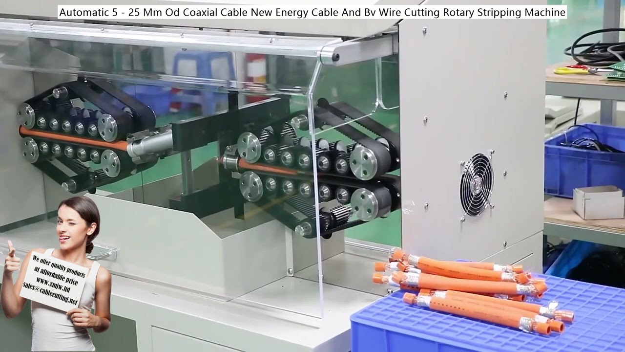 Machine à dénuder rotative automatique pour câbles coaxiaux Ø5-25mm, câbles d'énergie nouvelle et fils BV - Coupe et dénudage de précision