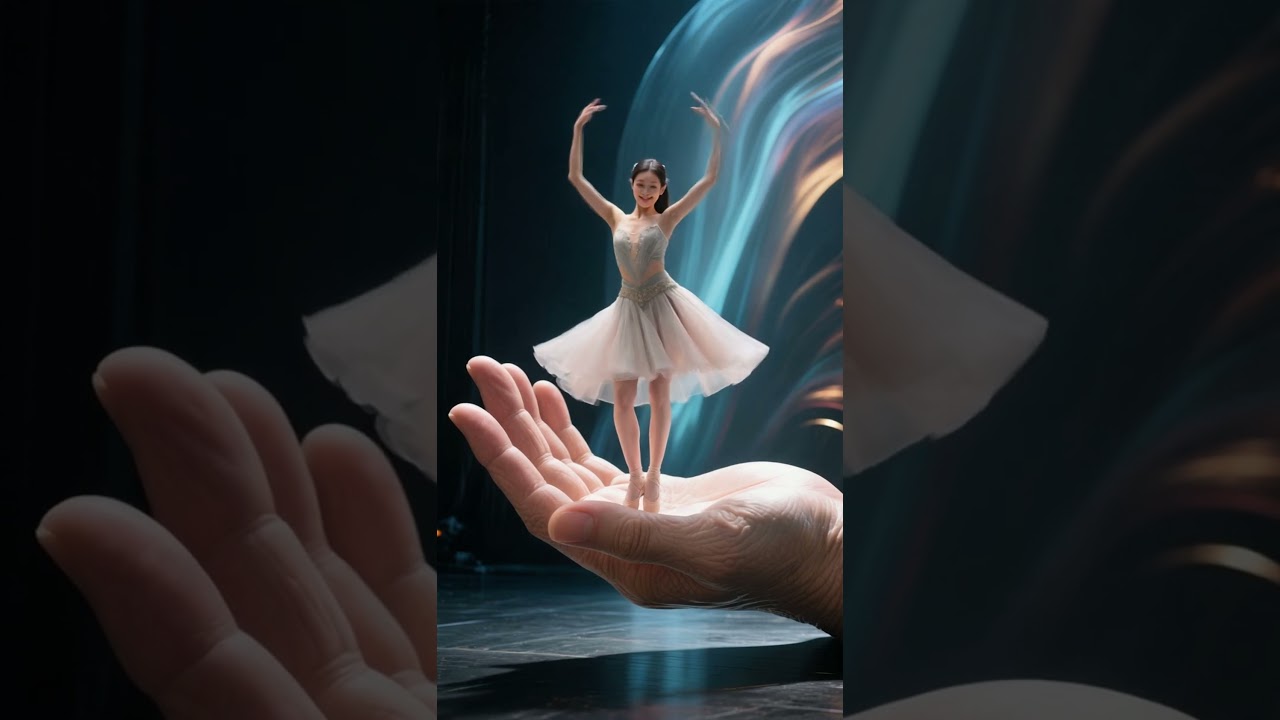 Elle danse une danse charmante sur la paume de la main. #danse #fille