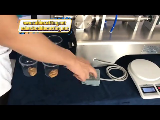 Machine de remplissage bouteille pour produits très visqueux : savon, liquide vaisselle, lotion, beurre d'amande - avec réservoir intégré