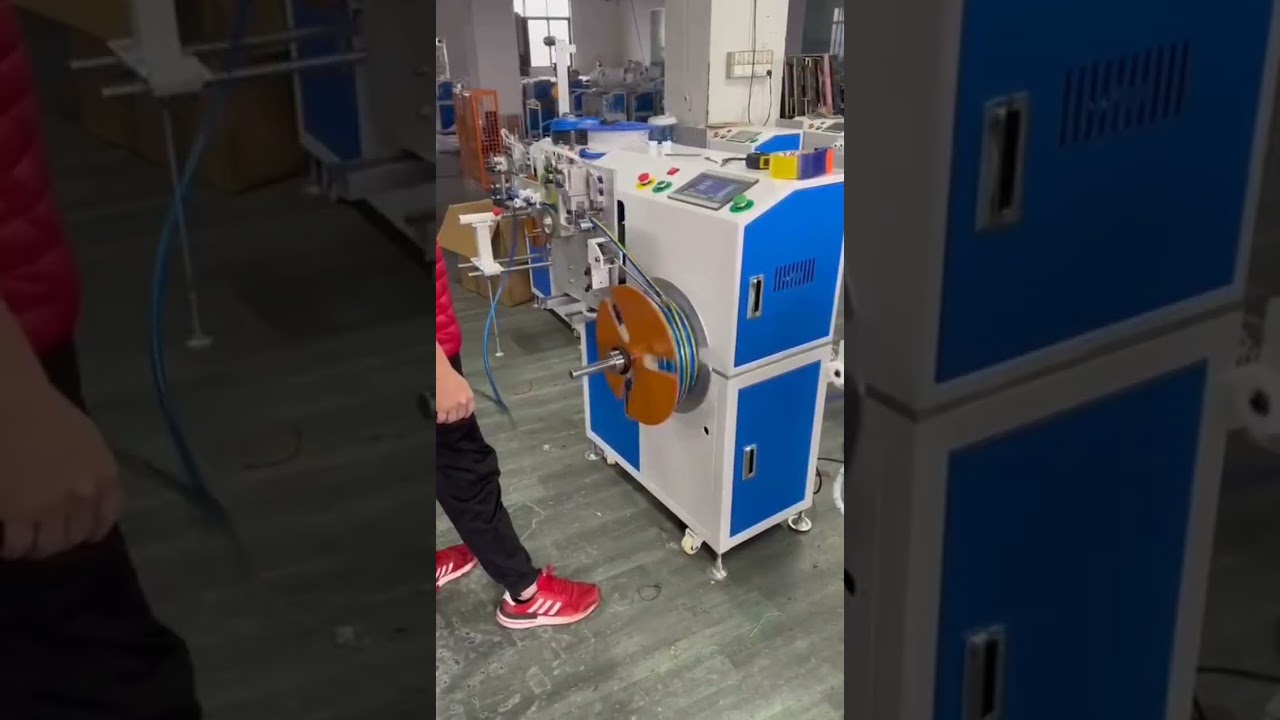 Démonstration en direct : Machine automatique de comptage, tri, coupe et enroulement de tuyaux pour flexibles d'air #usine