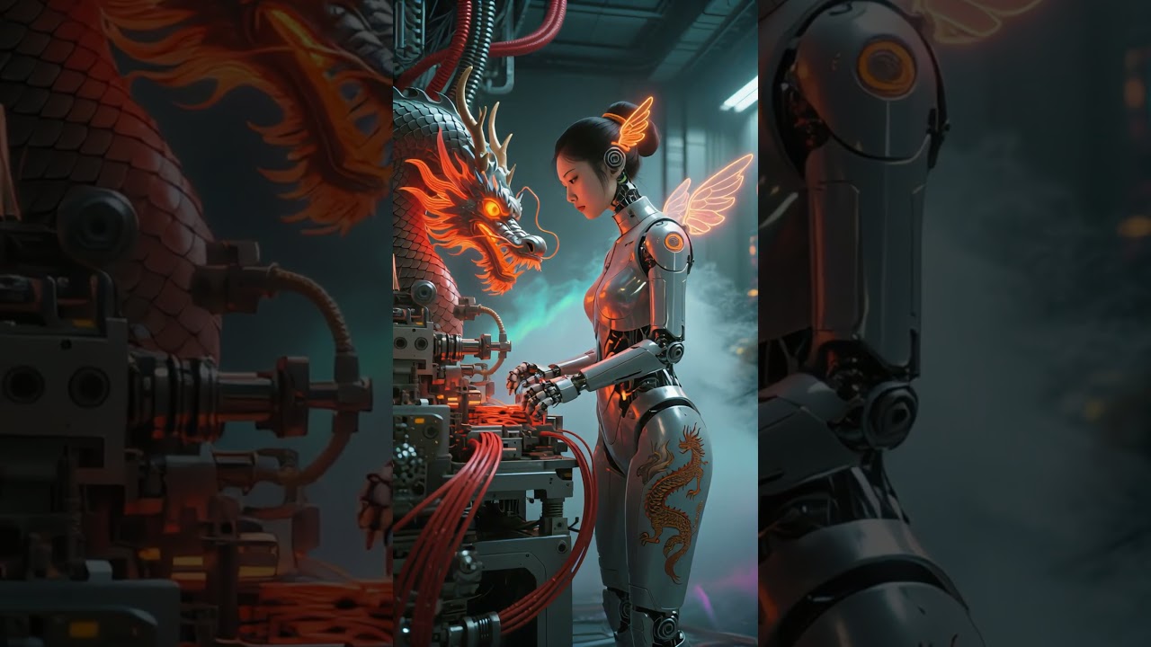 À l'avenir, tout le travail sera effectué par des robots féminins. #câble #machine #usine