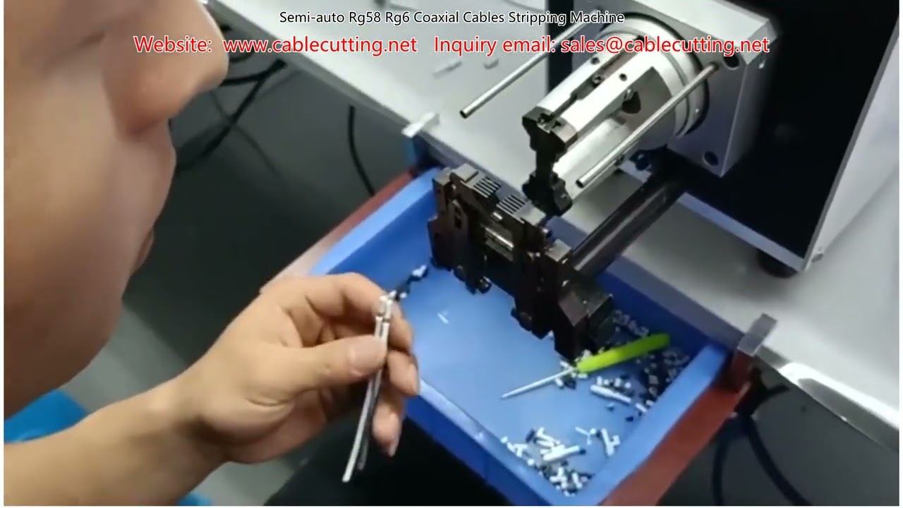 Machine à dénuder semi-automatique pour câbles coaxiaux RG58 et RG6