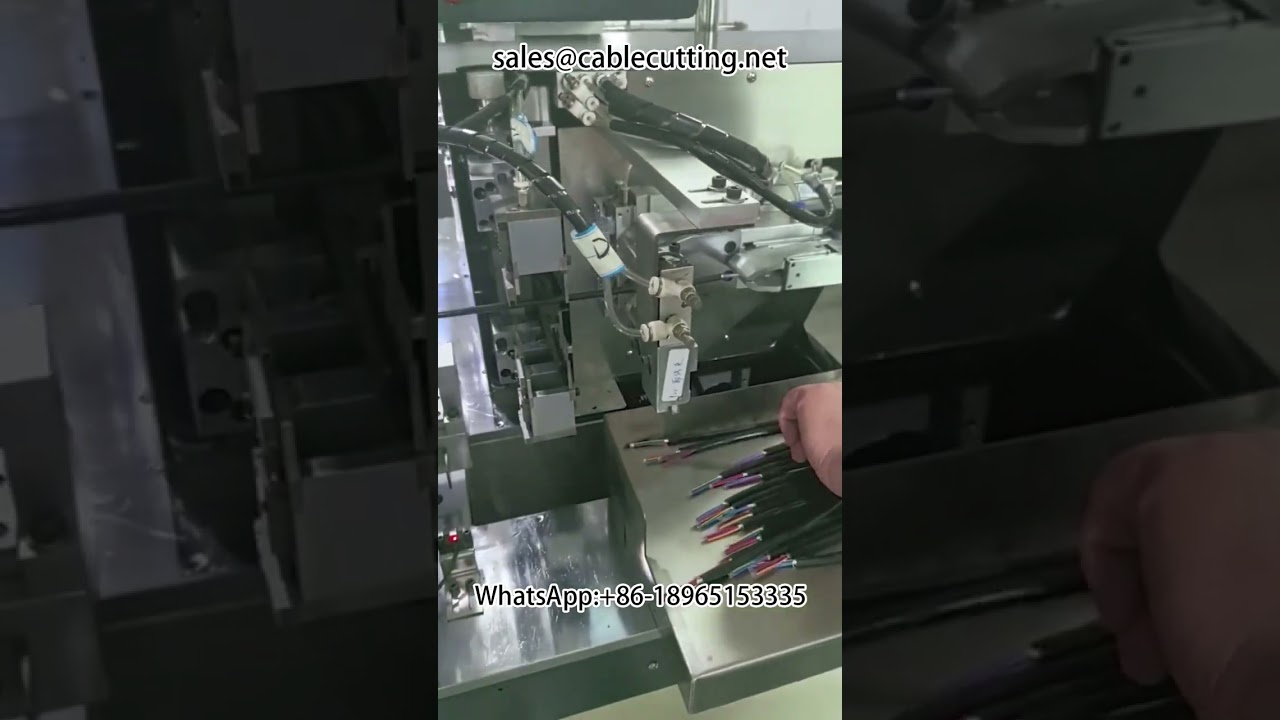 Machine de coupe, dénudage et étamage automatique pour fils multiconducteurs (0,9 mm 8 conducteurs, 1,25 mm torsadé)