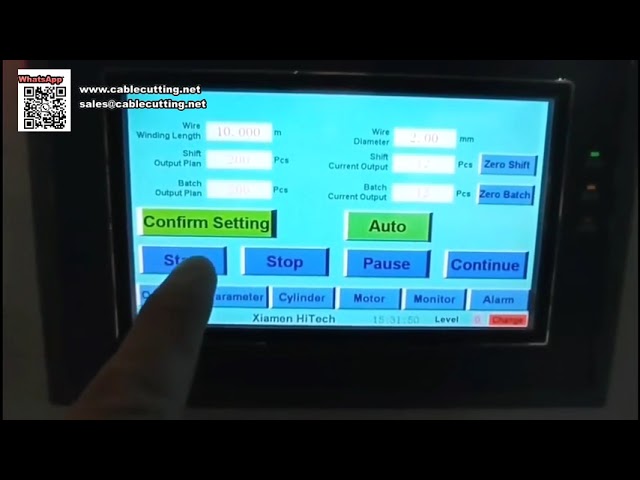 Machine Automatique d'Enroulage et de Liage pour Emballages de Fils de Coupe sur Carte Suspendue