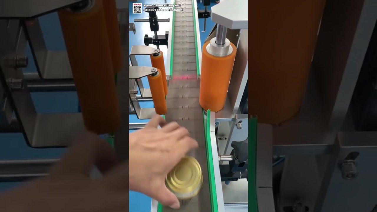 Machine d'étiquetage automatique pour boîtes rondes - Applicateur d'étiquettes fiable pour l'industrie agroalimentaire