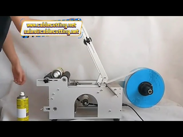 Machine à étiqueter manuelle de table MT-50 pour bouteilles rondes en verre, PET, canettes de bière et boîtes métalliques avec dateur