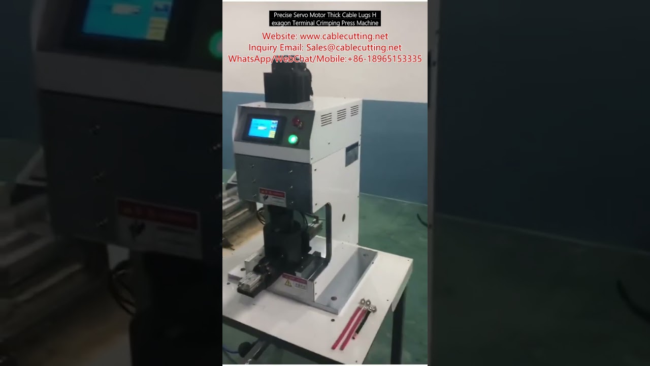 Presse à sertir de précision pour cosses de câbles épais et bornes hexagonales - Machine à moteur servo