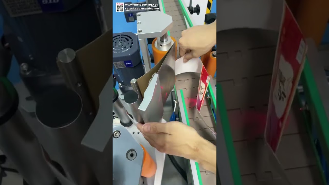 Machine d'étiquetage de bouteilles rondes : fonctionnement fluide et applicateur d'étiquettes silencieux et efficace