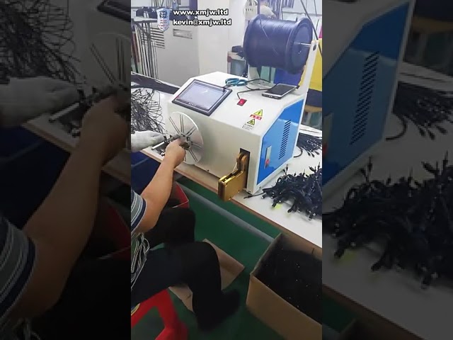 Machine semi-automatique de bobinage et ligaturage de câbles avec écran tactile HD