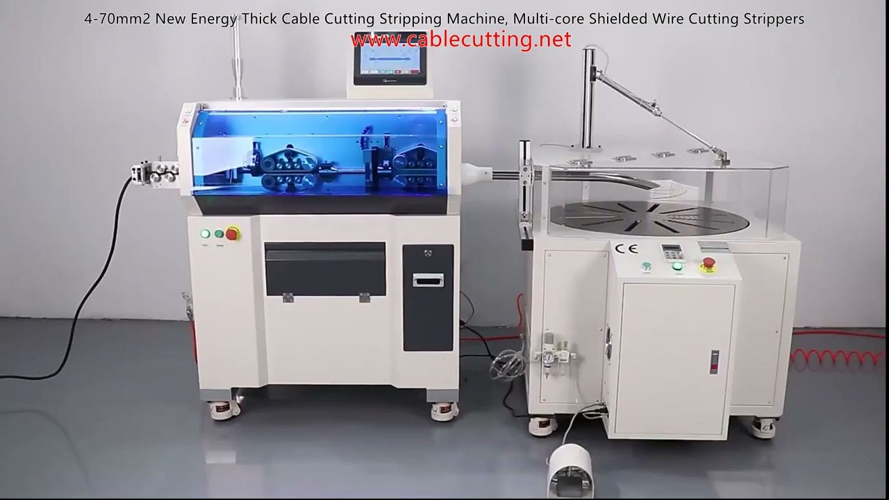 Machine de coupe et dénudage de câbles épais 4-70mm² pour énergie nouvelle - Dénudeuse de fils multiconducteurs et blindés