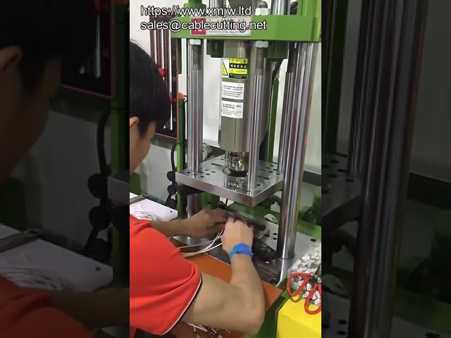 Machine de moulage par injection verticale pour serrage de têtes de câbles USB et prise audio