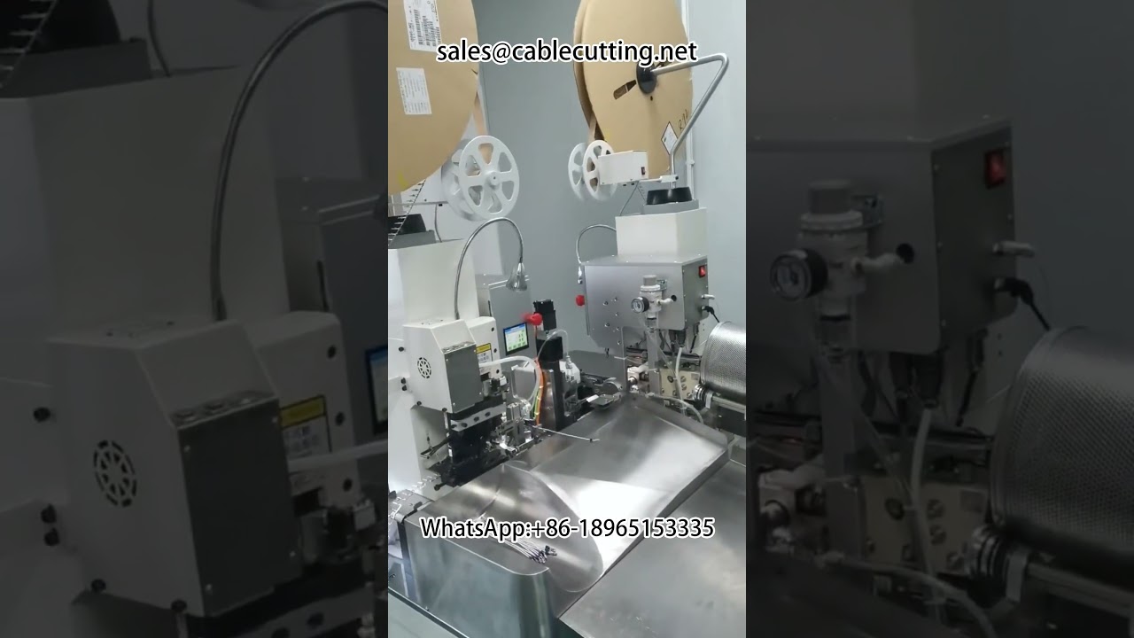 Machine de sertissage double tête pour traitement automatisé de faisceaux de prises étanches