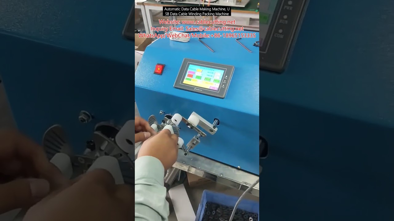 Machine automatique de fabrication de câbles de données, machine d'enroulement et d'emballage de câbles USB