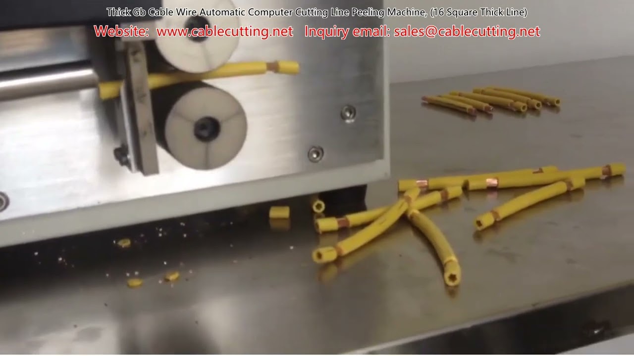 Machine automatique de découpe et dénudage de câble GB épais 16 mm² - Pilotée par ordinateur