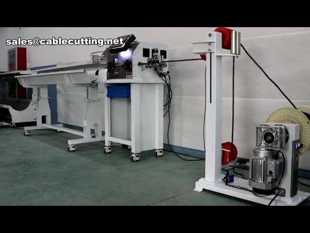 Machine à dénuder les fils gainés multicœurs avec cadre de réception de 2 mètres