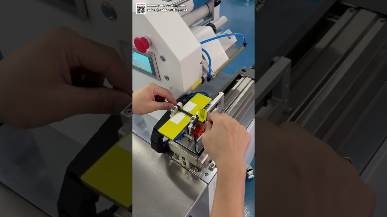 Machine d'étiquetage automatique pour câbles pliables : applicateur d'autocollants professionnel sans erreur