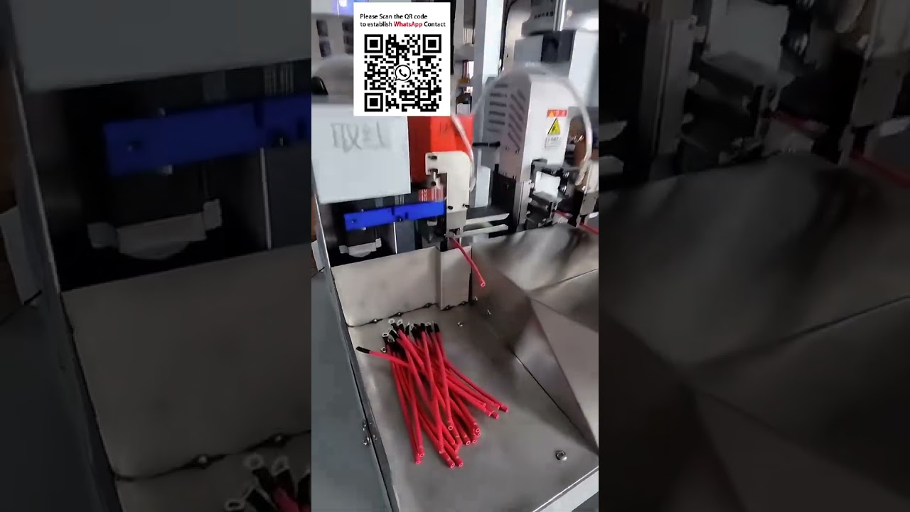 Machine de sertissage automatique avec insertion de gaine thermorétractable #AutomatisationIndustrielle
