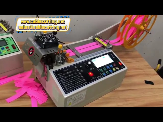 Machine de découpe de ceinture en tissu à grand écran : chaud/froid pour bande auto-agrippante