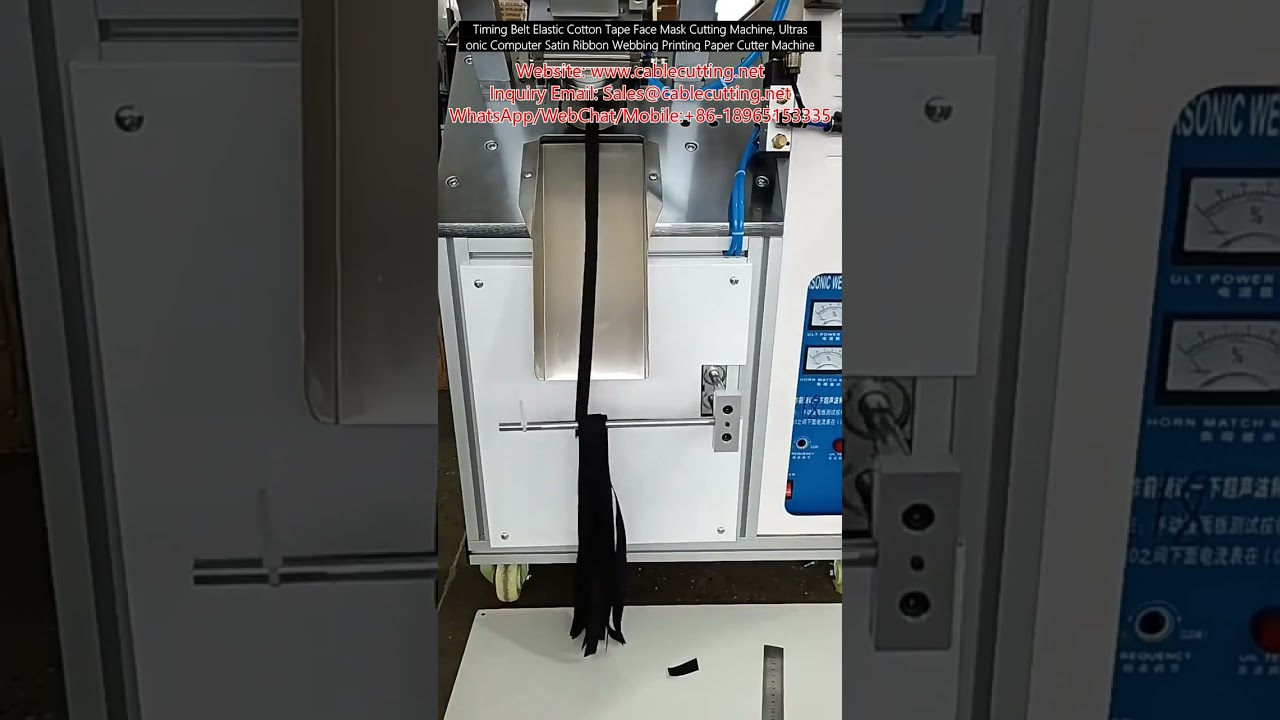 Machine de découpe à ultrasons pour masques faciaux, rubans élastiques et sangles - Commande numérique précise
